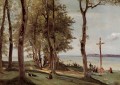 Honfleur Calvario en la Côte de Grace plein air Romanticismo Jean Baptiste Camille Corot
